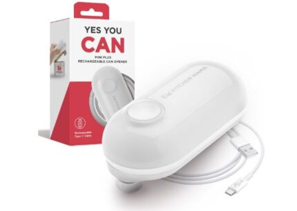 Kitchen Mama Mini Plus Rechargeable Electric Can Opener: Compact Design, USB-C Charging, Hands-Free, Auto Shut-Off, Smooth Edge Cutting