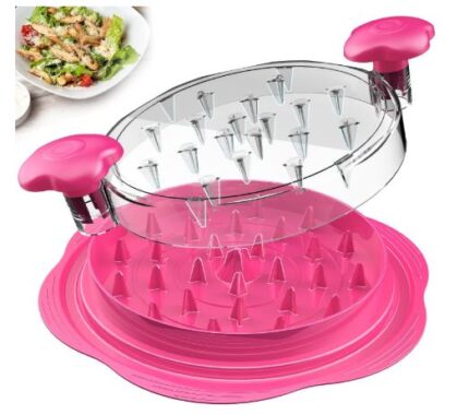 SURETIVIAN Chicken Shredder Large Chicken Breast Shredder Tool Twist with Brush & Fork, Visible Meat Shredder Machine, Anti-Slip Strip