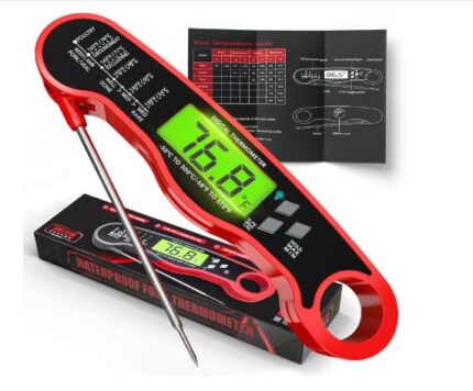 AWLKIM Instant Read Meat Thermometer for Grill and Cooking, Waterproof Fast Food Thermometer with Backlight, Digital Food Probe for Kitchen Cooking